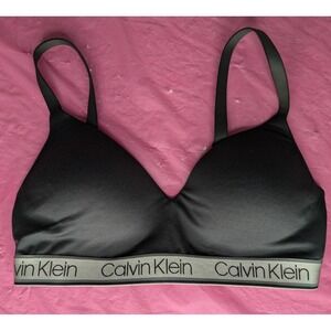Calvin Klein S gray grey bra no wires wireless light padding